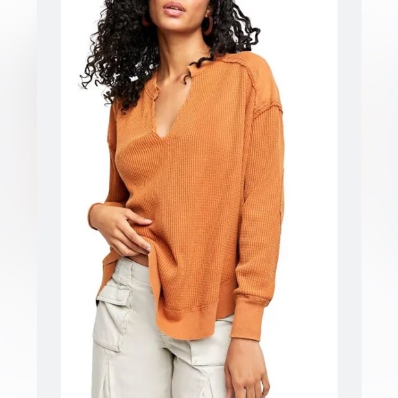 Free People Owen Oversized Thermal Top - Picture 1 of 16